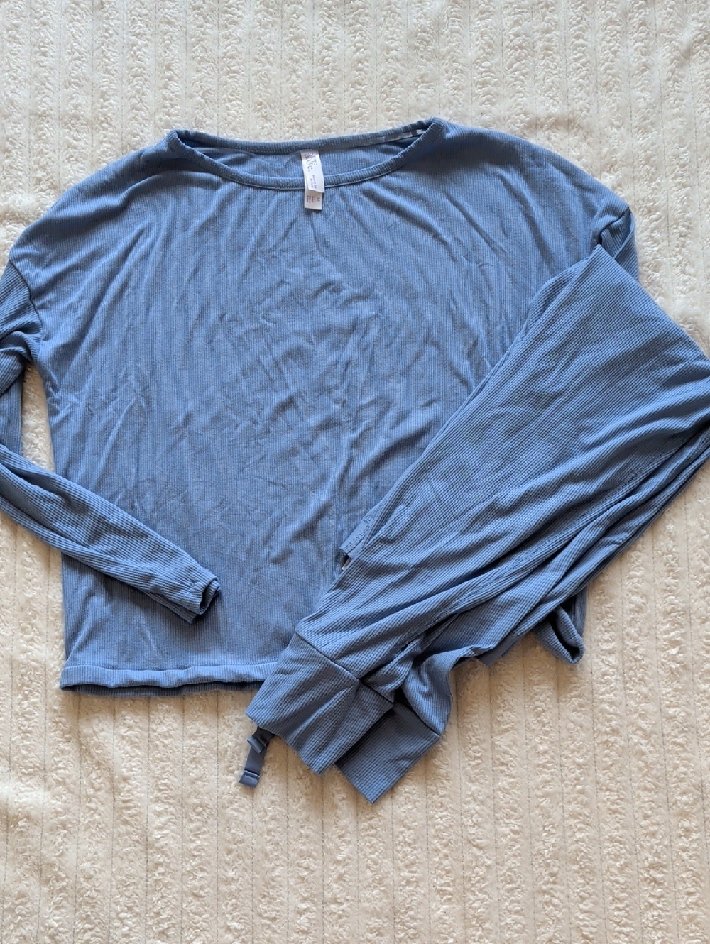 stars above Dusty Blue Ribbed Loungewear Set